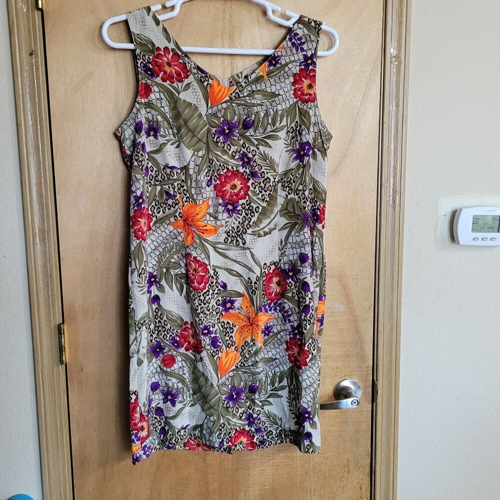 Kathie Lee Sleeveless Tank Dress 14 Floral